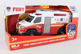 Photo 1 of Daron Worldwide Trading NY206007 4.5 x 12 in. FDNY Ambulance with Lights & Sound
