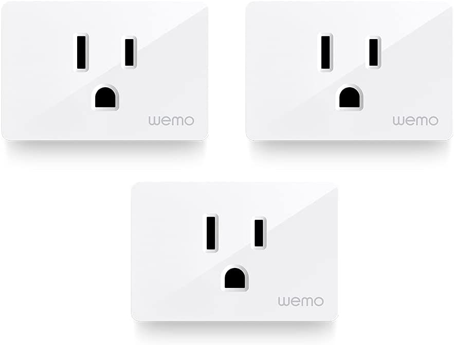 Photo 1 of Wemo Smart Plug (Simple Setup Smart Outlet for Smart Home, Control Lights and Devices Remotely Works w/ Alexa, Google Assistant, Apple HomeKit), Pack of 3
