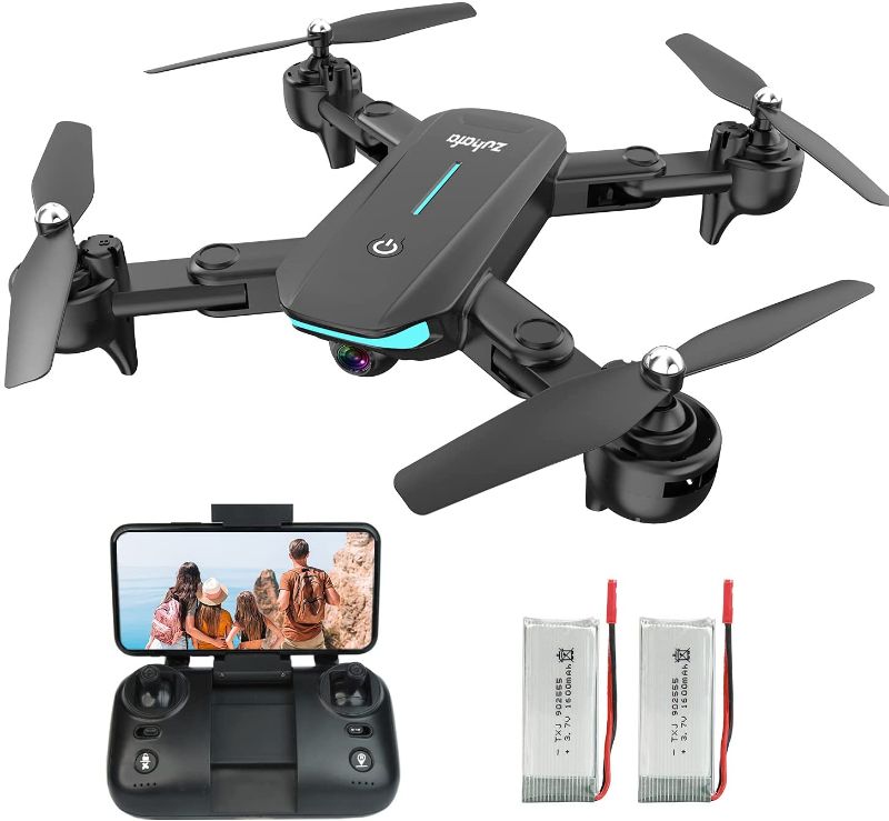 Photo 1 of WiFi FPV Drone with 1080P HD Camera, 40 Mins Flight Time,Foldable Drone for Beginners,Altitude Hold Mode, RTF One Key Take Off/Landing,3D Flips 2 Batteries, APP Control, Easy Toy for Kids & Adults one wing is broken