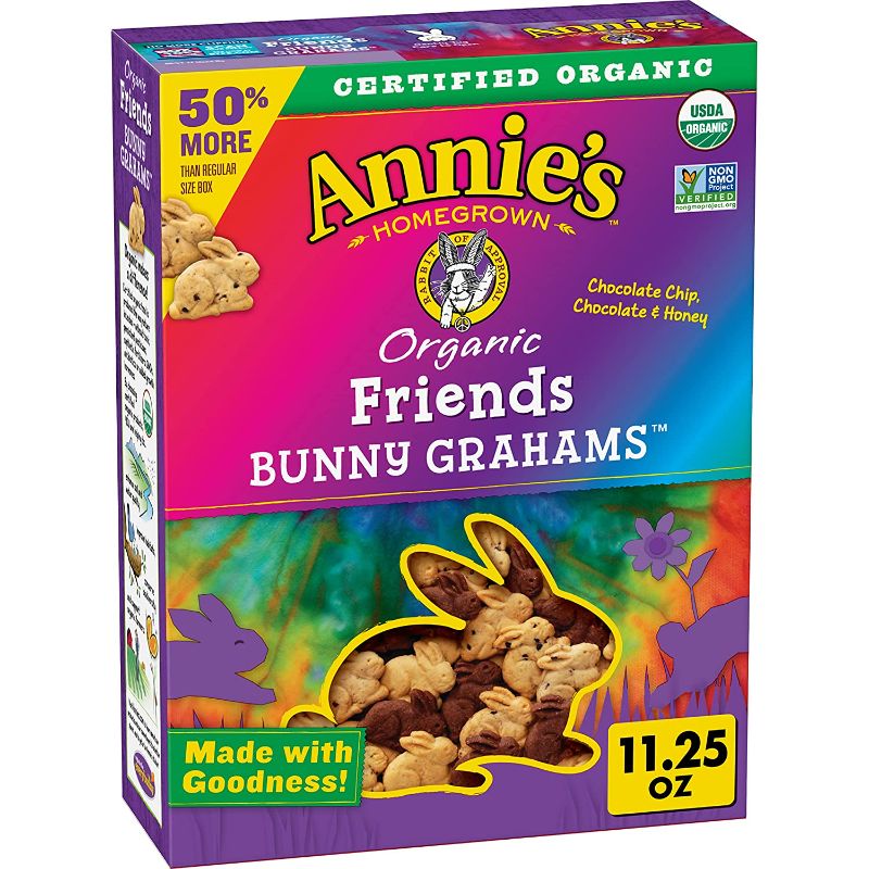 Photo 2 of Annie's Organic Whole Grain Chocolate Chip Bunny Grahams Snacks, 11.25 oz with Pillsbury Soft Baked Cookies, Peanut Butter with Chocolatey Drizzle, 18 ct 2 pack--best by Dec 2021