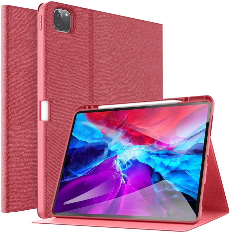 Photo 1 of Supveco iPad Pro 12.9 Case 2020, iPad Pro 12.9 Cover with Pencil Holder, Shockproof Cases Support Pencil Charging & Auto Sleep/Wake & Multi Viewing Angle, for iPad Pro 4th Generation 2020 &2018
