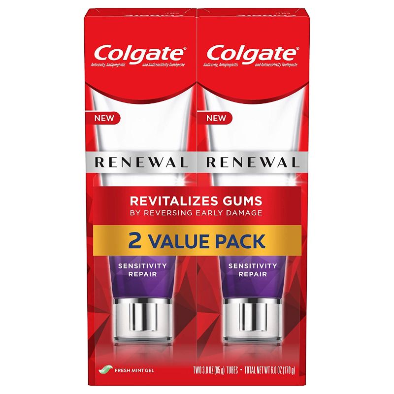 Photo 1 of Colgate Renewal Gum Toothpaste for Gum Health, Teeth Sensitivity Repair, Fresh Mint Gel - 3 ounce (2 Pack)
