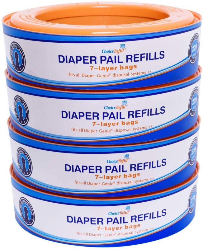 Photo 1 of ChoiceRefill Compatible with Diaper Genie Pails, 4-Pack, 1080 count--only 3 pack not 4 
