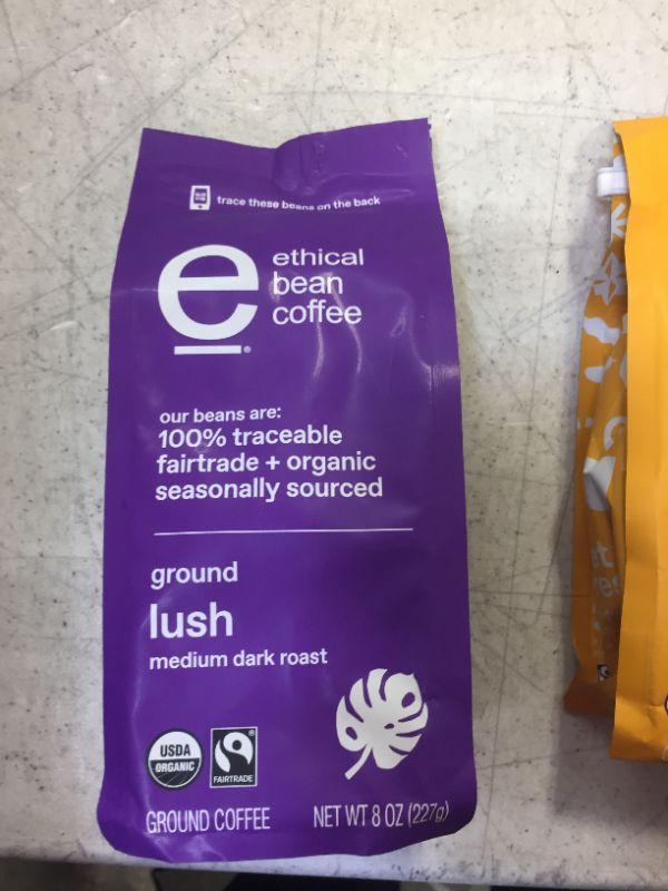 Photo 4 of Ethical Bean Sweet Espresso Medium Dark Roast Fairtrade Organic Ground Coffee (8 oz Bag) and 
Ethical Bean Lush Medium Dark Roast Fairtrade Organic Ground Coffee (8 oz Bag)--best by Oct 2021 
