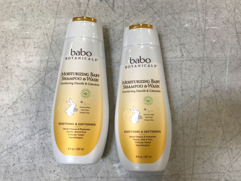 Photo 1 of Babo Botanicals Oatmilk Moisturizing Baby Shampoo and Wash, calendula 8 Fl Oz 2 pack 
