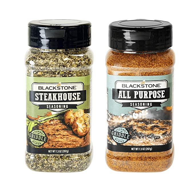 Photo 1 of BBQ & Rub Seasoning Bundle - Blackstone Steakhouse Seasoning, 7.3 oz & Blackstone All Purpose Seasoning 7.3 oz with Dry Tip Sheet by Coastal Cafe (Steakhouse/All Purpose)  exp date 07-2023