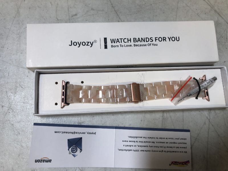 Photo 3 of Joyozy Resin Bands Compatible with Apple Watch 1.496 1.575 1.654 or 1.732 Inch, Replacement Accessories for iWatch SE Series 6/5/4/3/2/1 for Women Men.