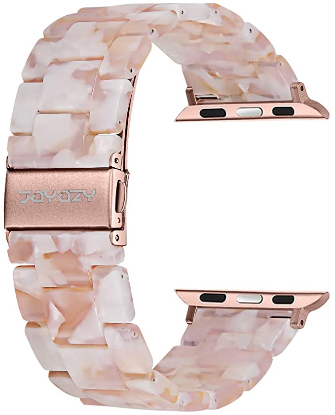 Photo 1 of Joyozy Resin Bands Compatible with Apple Watch 1.496 1.575 1.654 or 1.732 Inch, Replacement Accessories for iWatch SE Series 6/5/4/3/2/1 for Women Men.