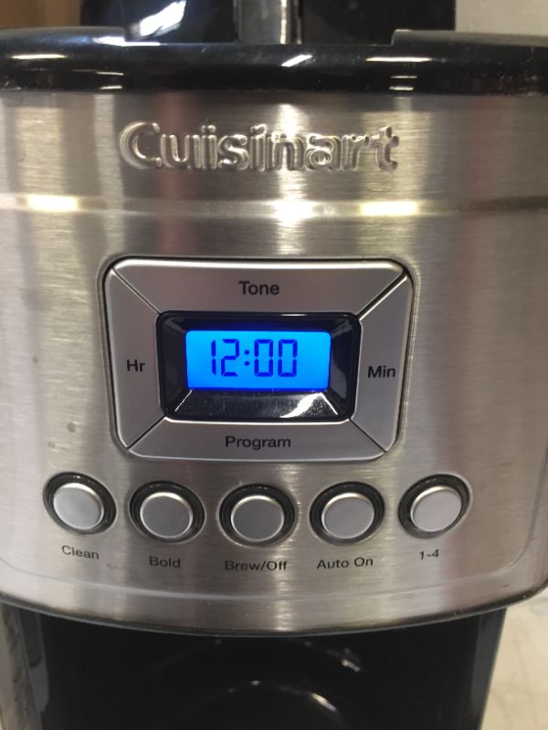 Photo 8 of Cuisinart DCC-3400P1 12-Cup Programmable Coffeemaker with Thermal Carafe ---- POWERS ON, UNABLE TO FULLY TEST 