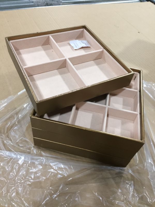 Photo 2 of ABO Gear Stackable Jewelry Box Jewelry Organizer Jewelry Trays - Set of 4 - Bronze mini size 
