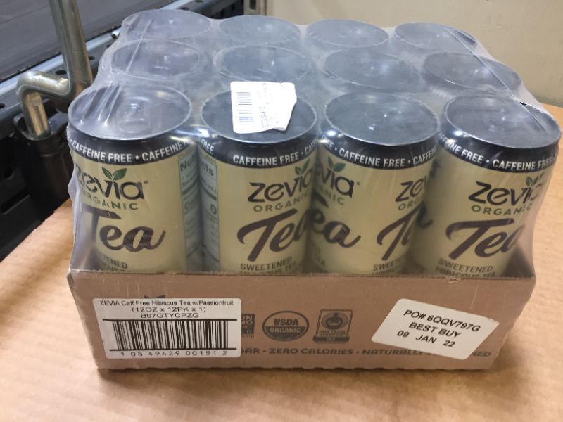 Photo 2 of Zevia Organic Sugar Free Iced Tea, Caffeine Free Hibiscus Tea Passionfruit, 12 Ounces (Pack of 12) exp 01-2022
  
