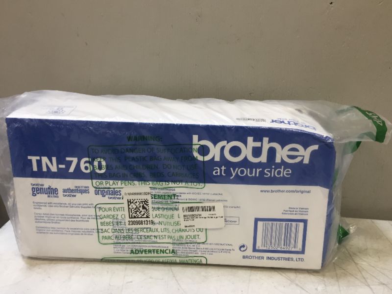 Photo 1 of Brother Genuine Cartridge TN760 High Yield Black Toner,1 Pack
