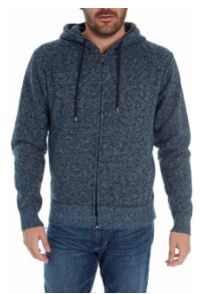 Photo 1 of Men's Classic Soft Knitted Cardigan Sweaters Zip Thick Hooded Jacket Stripe Coat With Pocket Size Unknown 
