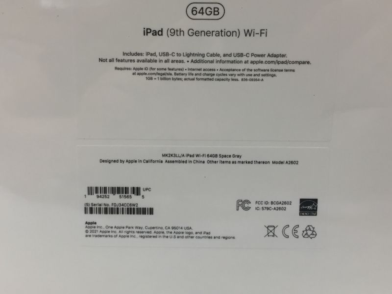 Photo 1 of Apple - 10.2-Inch iPad (Latest Model) with Wi-Fi - 64GB - Space Gray  --Bran new factory sealed---
