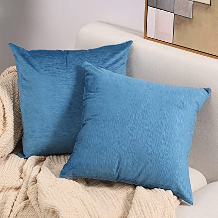 Photo 1 of COFEDE Set of 2 Solid Embossment Throw Pillow Covers Home Decor Square Cushion Cover Soft Pillow Cases for Sofa Couch 18x18 Inch
