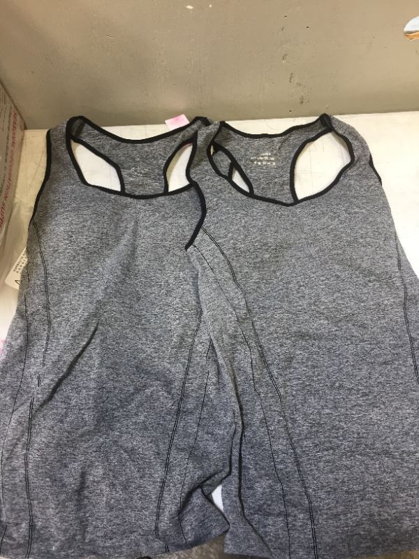 Photo 2 of iloveSIA 2 Packs Sport Racerback for Women Supportive Workout Yoga Tank Tops SIZE MEDIUM 
