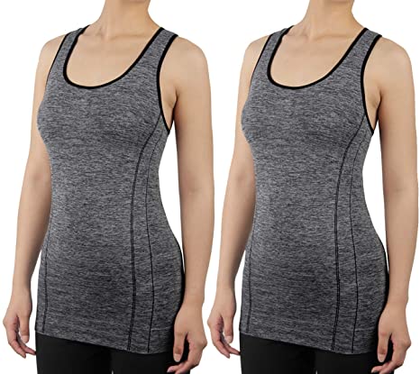 Photo 1 of iloveSIA 2 Packs Sport Racerback for Women Supportive Workout Yoga Tank Tops SIZE MEDIUM 
