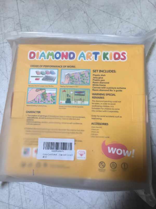 Photo 2 of ORNALES Diamond Painting Kit for Kids -Full Drill Painting by Number Kits for Beginners -DIY Mosaic Making Arts Crafts with Frame 6x6inches (Uni)
