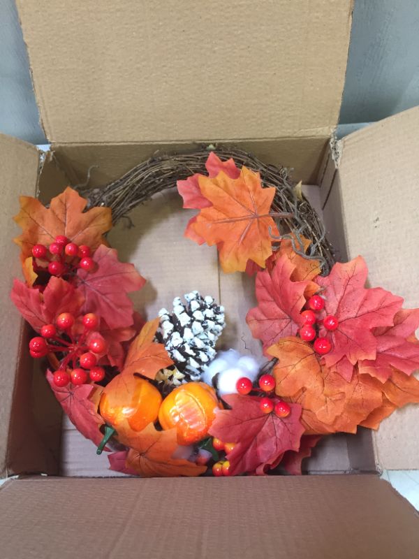 Photo 1 of DECORATIVE FALL WREATH 11 IN