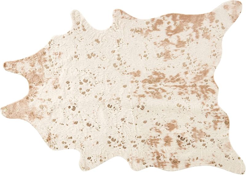 Photo 1 of 'Signature Design by Ashley, Jaxith Accent Rug - Faux Cowhide - Brown- 5'9" X 7'7"