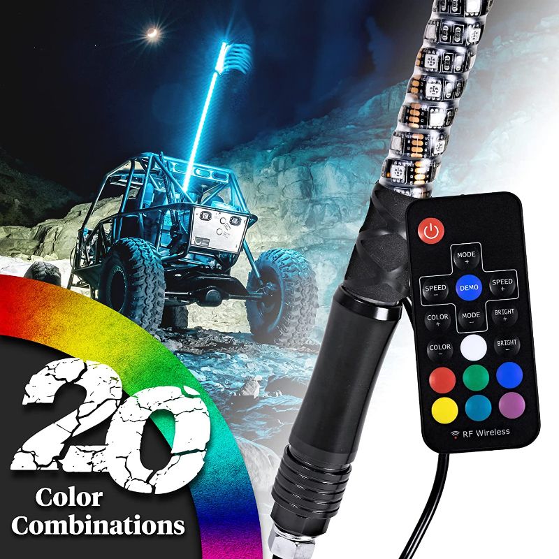 Photo 1 of 2PC 6FWT SPIRAL WHIP FOR LIGHT UTV ATV [21 MODES] [ 20 COLORS] FR WIRELESS
** MISSING REMOTE **