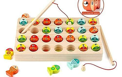 Photo 1 of Garlictoys Wooden Magnetic Fishing Game Fine Motor Skill Toy ABC Alphabet Color Sorting Puzzle ,Montessori Letters Cognition Preschool Education Gift for 3+Years Old Toddler Kid.