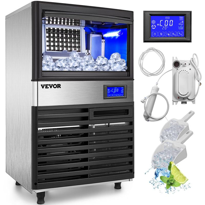 Photo 1 of 155lbs Ice Cube Maker Machine 70kg Commercial Microcomputer Lcd-control Panel
