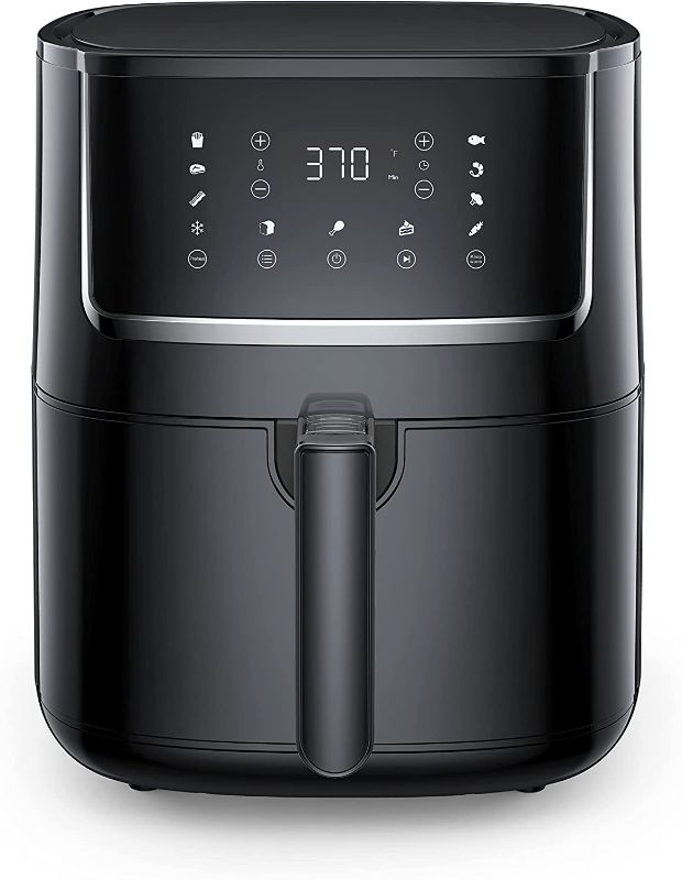 Photo 1 of Air Fryer, Large 6 QT Air Fryers with 50 Recipes for Family, One Touch Setting with 11 Cooking Functions and Voice Reminder, Dishwasher Safe
