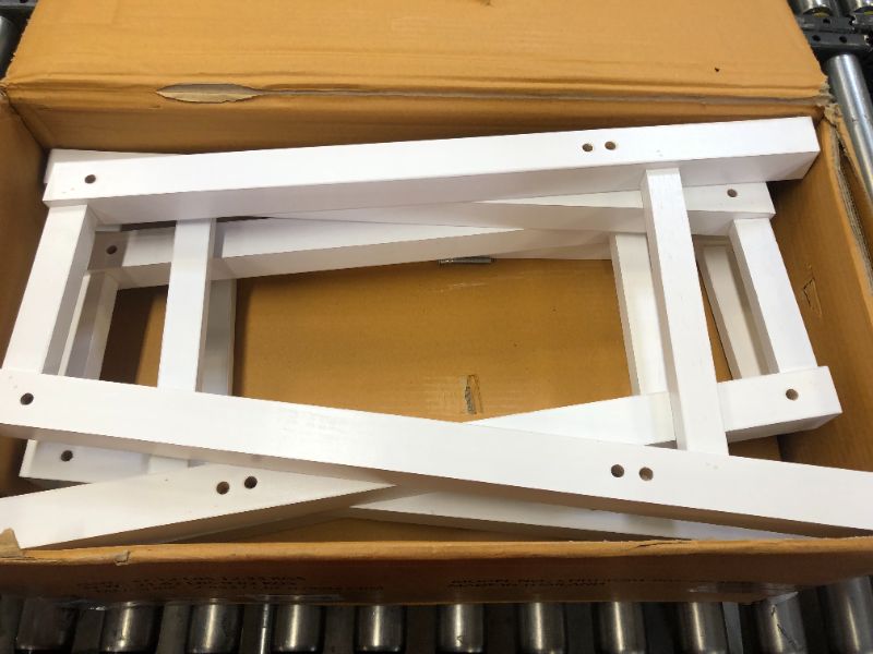 Photo 2 of Amazon Basics Solid Wood Saddle-Seat Kitchen Counter Barstool - Set of 2, 29-Inch Height, White
Missing Hardware