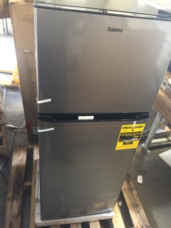 Photo 3 of 10.0 cu. ft. Top Freezer Refrigerator with Dual Door, Frost Free in Stainless Steel Look
