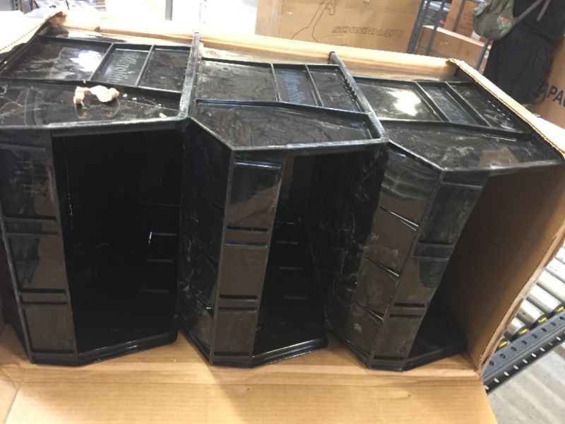 Photo 1 of Akro-Mils 30270 AkroBins Plastic Storage Bin Hanging Stacking Containers 3 PACK DIRTY/SCUFFS/CHIPPED