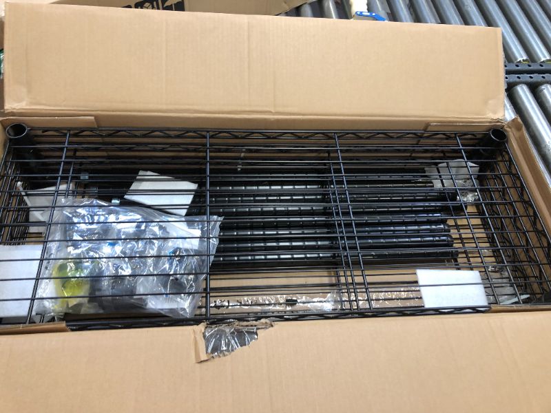 Photo 4 of Amazon Basics 4-Shelf Adjustable, Heavy Duty Storage Shelving Unit (350 lbs loading capacity per shelf), Steel Organizer Wire Rack, Black (36L x 14W x 54H)
