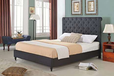 Photo 1 of Home Life 0008 Platform Bed, King, Black --- JUST THE FRAME (NO HEADBOARD) --- STOCK PHOTO JUST FOR REFERENCE 