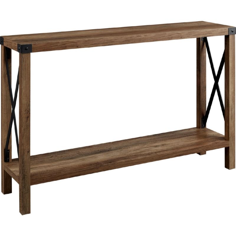 Photo 1 of 46" Rustic Farmhouse Entryway Console Table in Rustic Oak by Walker Edison