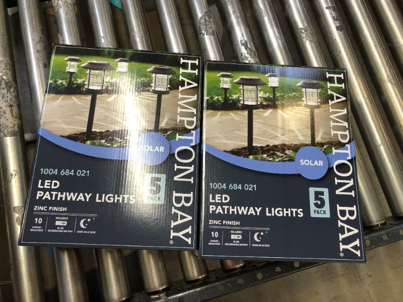 Photo 3 of 2 PK Hampton Bay Solar Gray LED 10 Lumen Path Light (5-Pack)