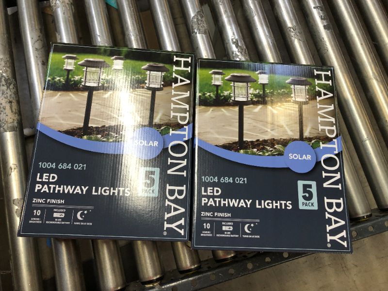 Photo 2 of 2 PK Hampton Bay Solar Gray LED 10 Lumen Path Light (5-Pack)