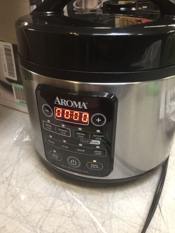 Photo 2 of Aroma Professional ARC-1126SBL 12-Cup Smart Carb Rice Cooker, 6 uncooked/12-cooked, Stainless Steel
