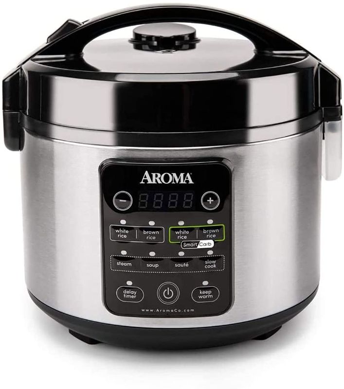 Photo 1 of Aroma Professional ARC-1126SBL 12-Cup Smart Carb Rice Cooker, 6 uncooked/12-cooked, Stainless Steel
