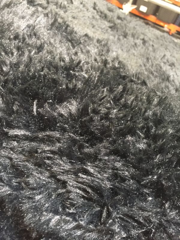 Photo 1 of FLOOR MAT SHAG RUG BLACK 70 X 50 APPROX