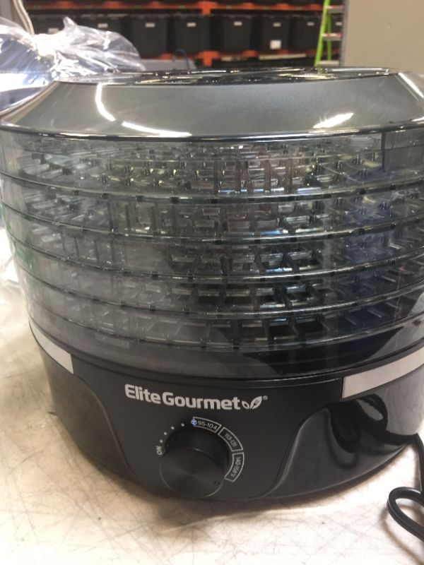 Photo 3 of Elite Gourmet EFD319 Food Dehydrator, Adjustable Temperature Controls, Jerky Herbs Fruit Veggies Snacks, BPA-Free, Black 5 Trays
