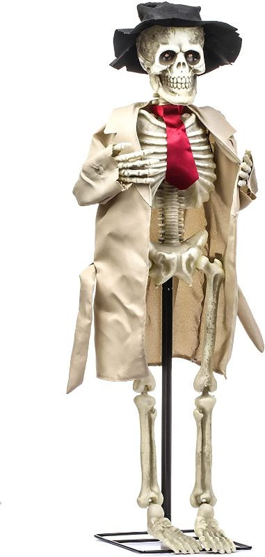 Photo 1 of 40inch Electronic LED Skeleton Ghost West Halloween Decoration,Can Open Hands with Creepy Sounds,Indoor/Outdoor Halloween Decoration
