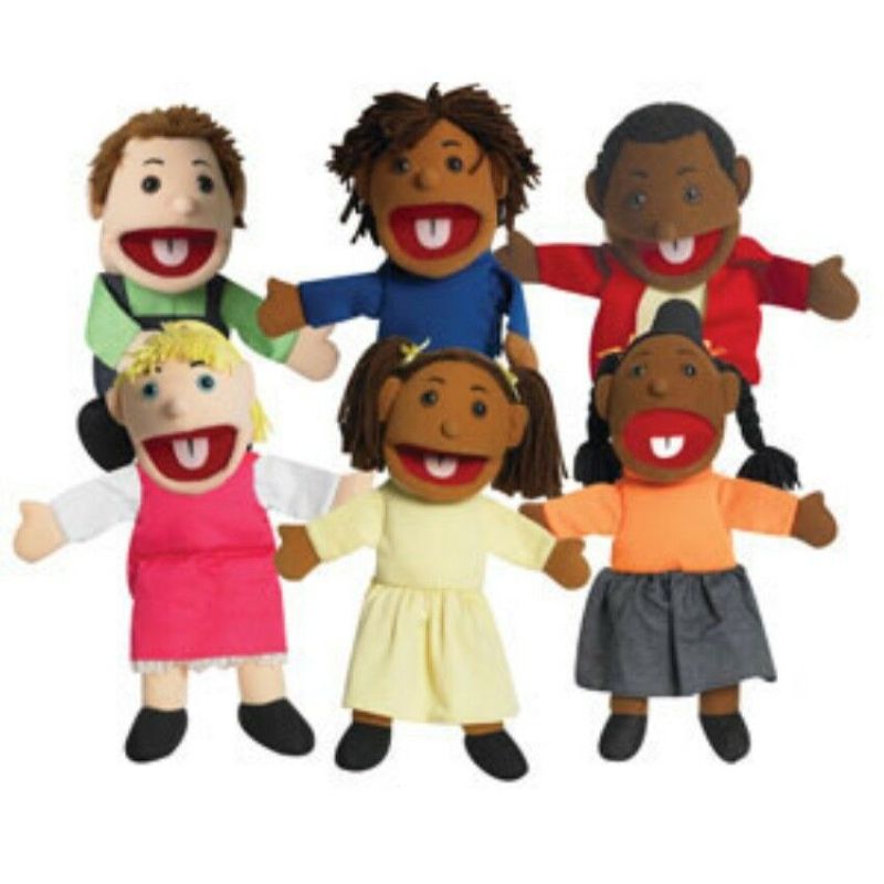 Photo 1 of 15" Ethnic Children Puppets with Movable Mouths - Set of 6
