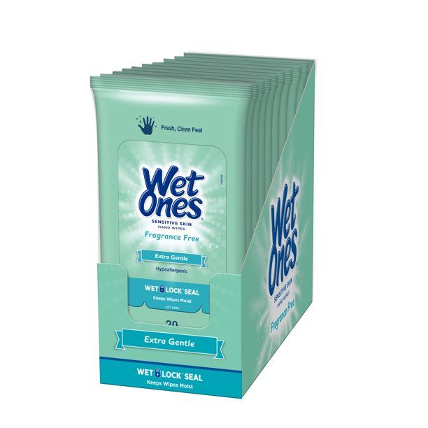 Photo 1 of (10 Pk) Wet Ones Sensitive Skin Hand Wipes Travel Pack, 20 Ct
