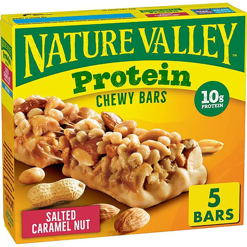 Photo 1 of 3x Nature Valley Chewy Protein Granola Bars, Salted Caramel Nut, 5 ct, 7.1 oz
Best Before: Apr 24, 2022