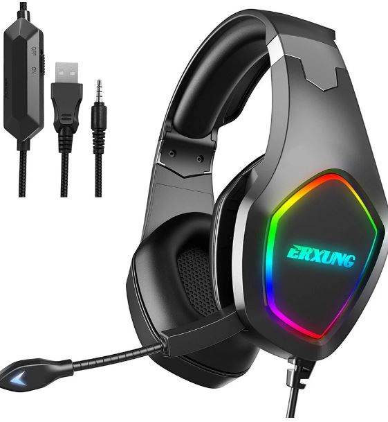 Photo 1 of ERXUNG J20 Gaming Headset 50mm Driver Unit 3D Stereo Sound RGB Light Noise Reduction Mic 3.5mm USB Port for PS4 PC Xbox One Switch Smartphone
Factory Sealed. Opened to Verify Quality