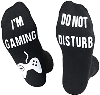 Photo 1 of Do Not Disturb Gaming Socks, Gamer Socks Funny Gifts for Teenage Boys Mens Womens Father Dad Hunband Sons Kids Game Lovers MEDIUM 3 PAIRS