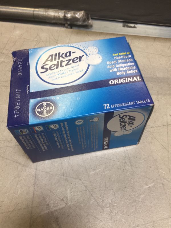 Photo 1 of Alka Seltzer Heartburn Relief and Pain Relief Antacid Tablets – 72 Ct EXP 06/2024