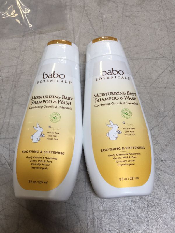 Photo 2 of Babo Botanicals Oatmilk Moisturizing Baby Shampoo and Wash, calendula 8 Fl Oz 2 PACK EXP 05/2023