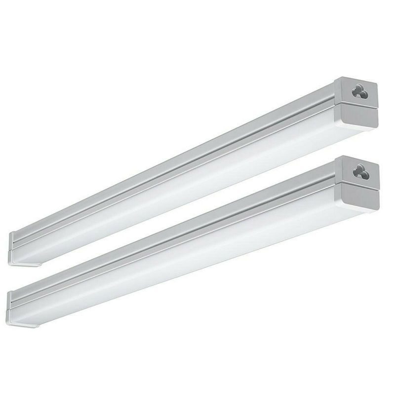 Photo 1 of Commercial Electric Strip Light Fixture 2ft 100W 2-Pack LED White 1800lm
