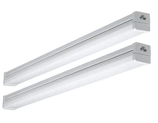 Photo 1 of 2 ft. 100-Watt Equivalent Integrated LED High Output White Strip Light Fixture 1800 Lumens 4000K Bright White (2-Pack OF 2)
